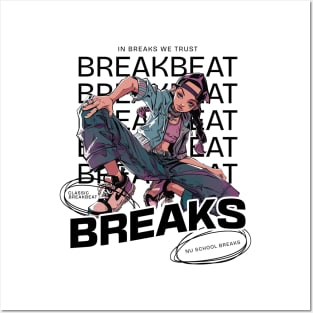 BREAKBEAT  - Breaks Girl (Black) Posters and Art